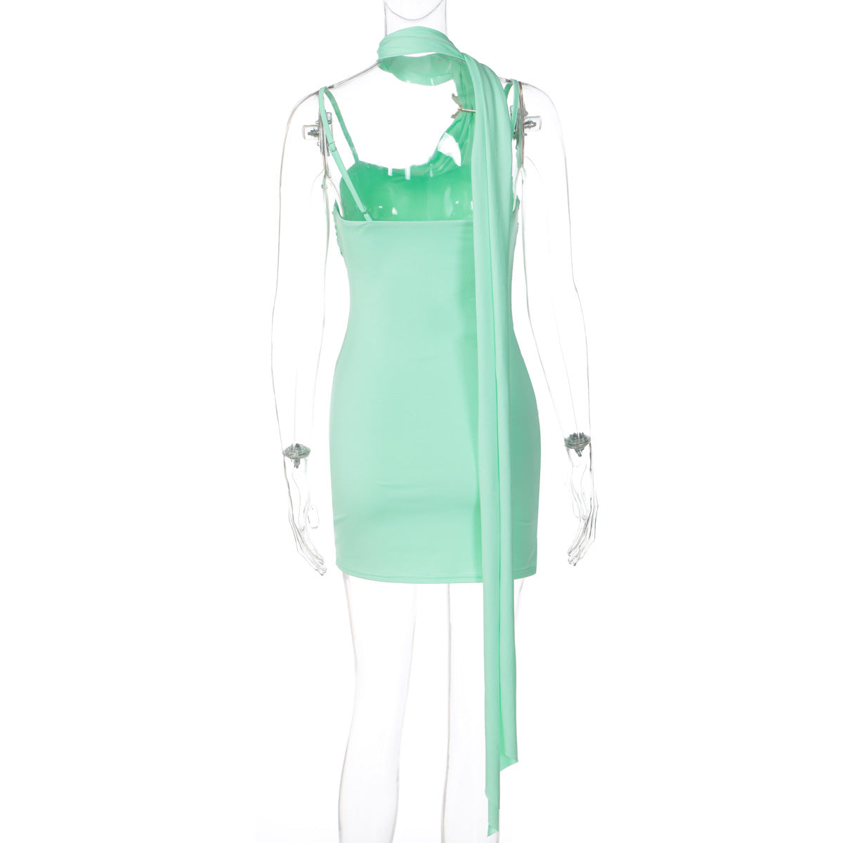 Ruched cowl neck backless cami mini dress  | Festival Outfits Women