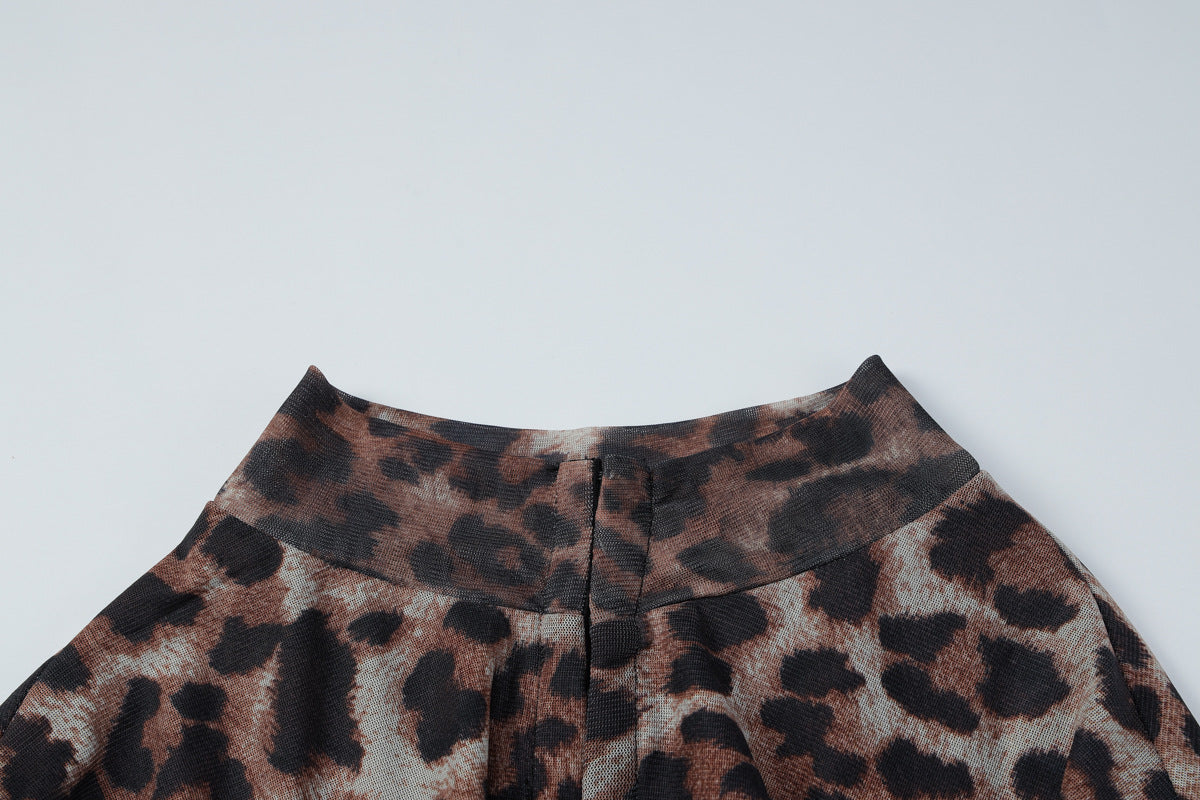 Leopard print short sleeve button top  | Festival Outfits Women  | Cheetah Print Top