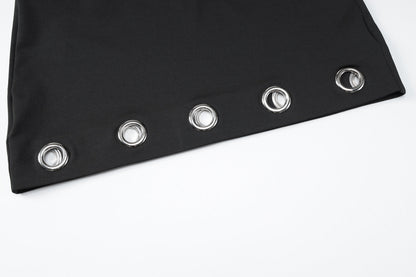 Hollow out A line solid cut out mini skirt  | Festival Outfits Women
