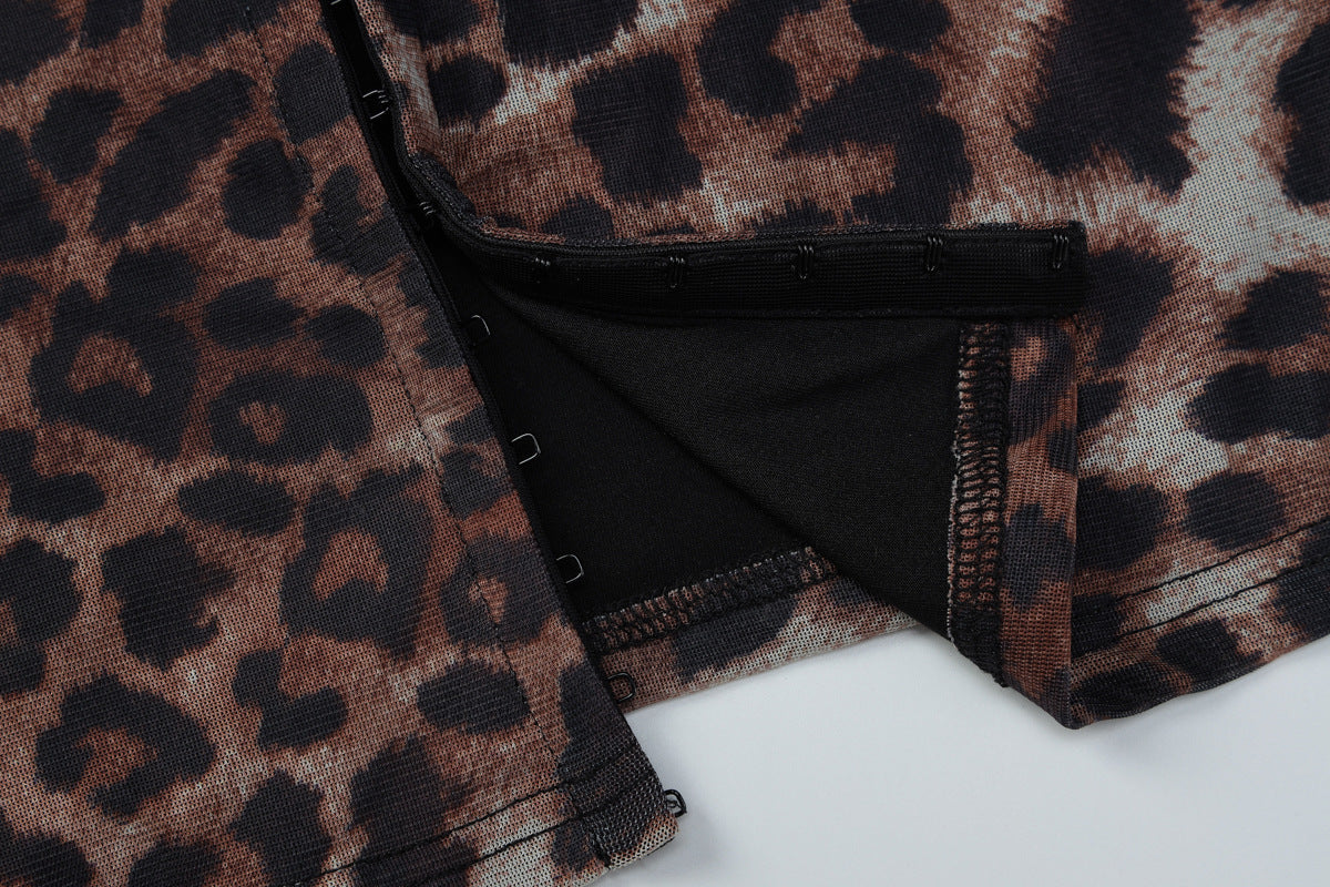 Leopard print short sleeve button top  | Festival Outfits Women  | Cheetah Print Top