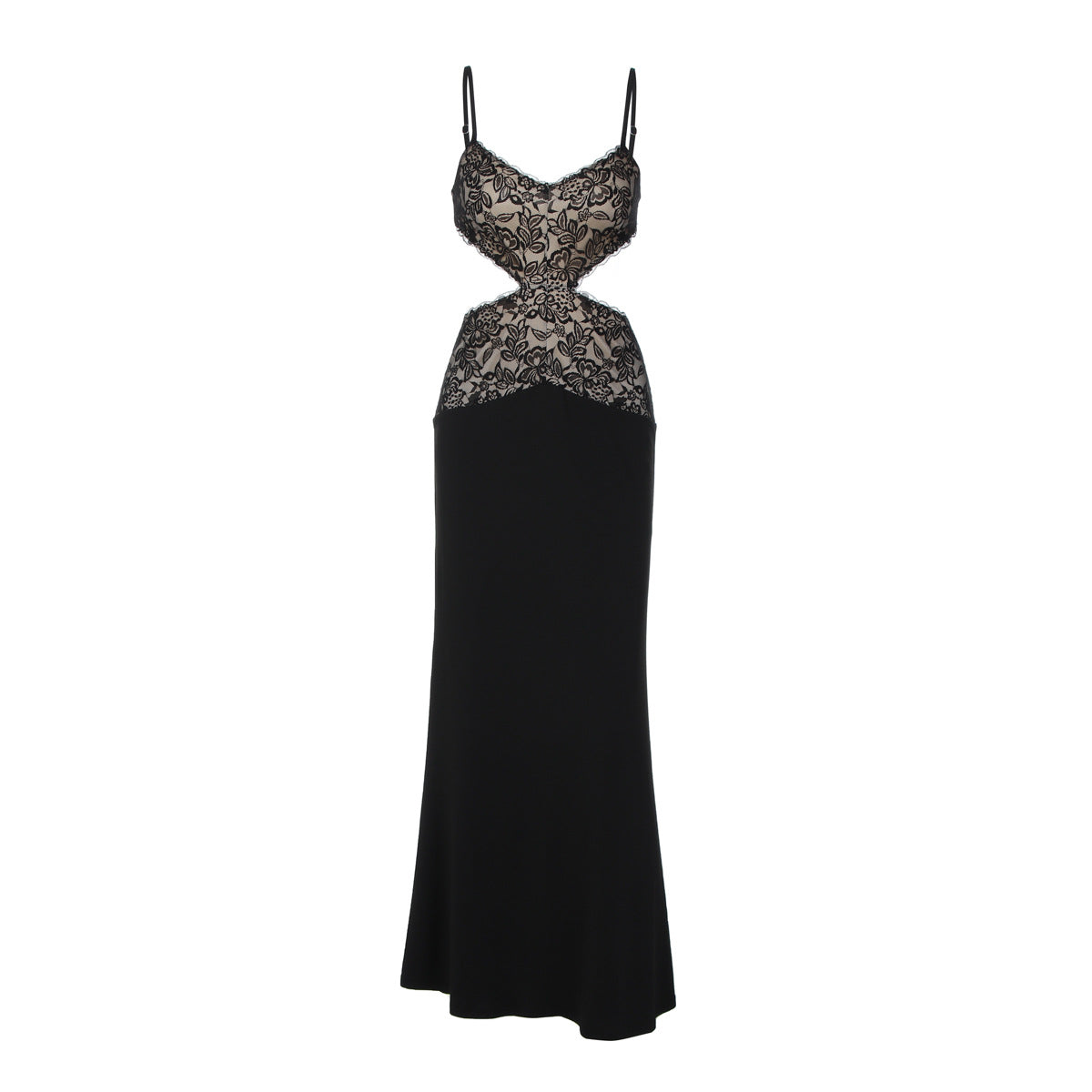 Lace v neck hollow out cami cut out maxi dress  | Festival Outfits Women