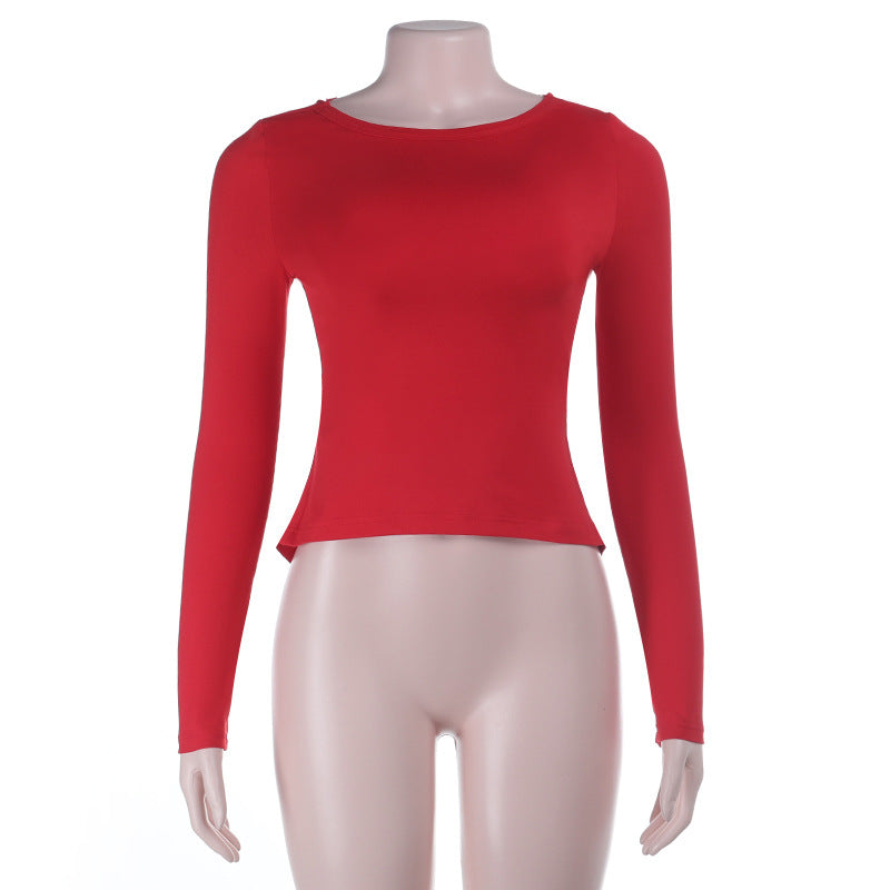 Crewneck long sleeve bowknot lace solid top  | Festival Outfits Women