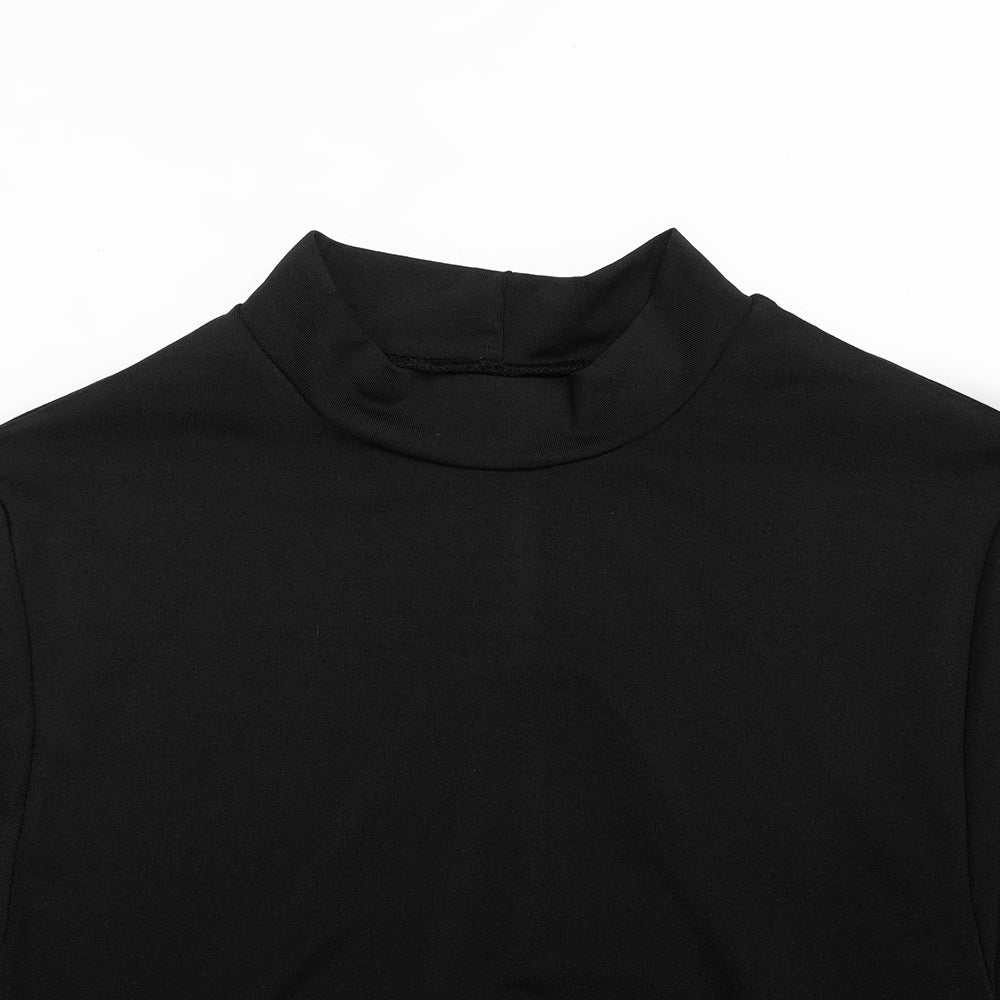 Hollow out long sleeve crewneck mesh bodysuit  | Festival Outfits Women