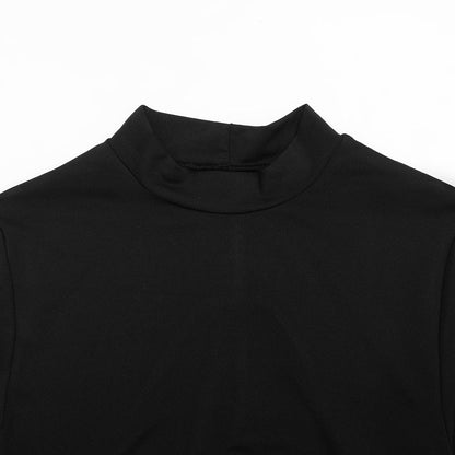 Hollow out long sleeve crewneck mesh bodysuit  | Festival Outfits Women