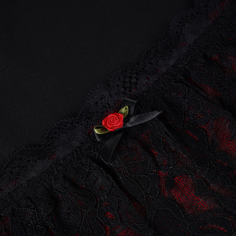 Square neck long sleeve flower applique lace top  | Festival Outfits Women