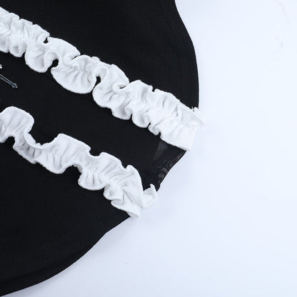 Halter long sleeve ruffle top  | Festival Outfits Women