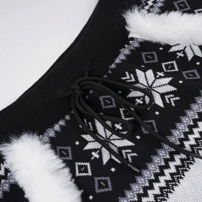 Drawstring fluffy print contrast mini skirt  | Festival Outfits Women