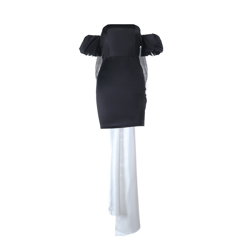 Bowknot ruched off shoulder tube mini dress  | Festival Outfits Women