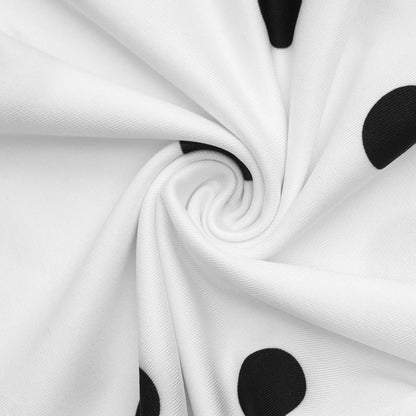 Polka dot long sleeve turnover collar button bodysuit  | Festival Outfits Women