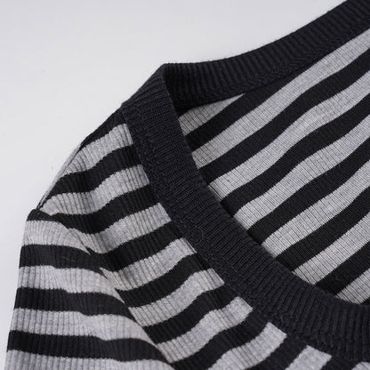 Long sleeve striped square neck low rise pant set  | Festival Outfits Women