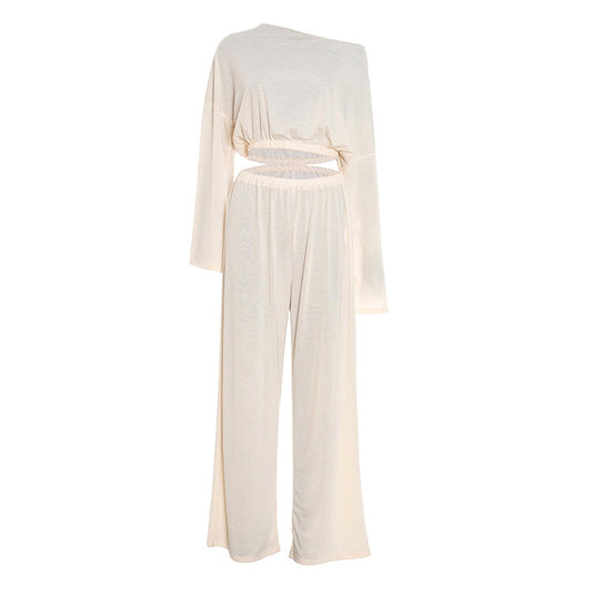 Long sleeve crewneck ruched medium rise pant set  | Festival Outfits Women