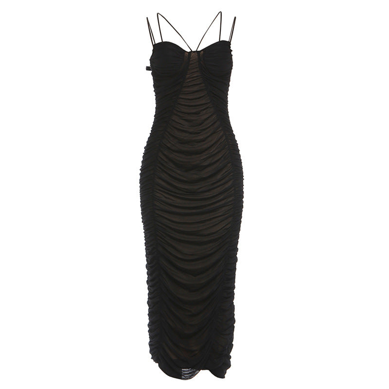 Ruched mesh cami maxi dress  | Festival Outfits Women