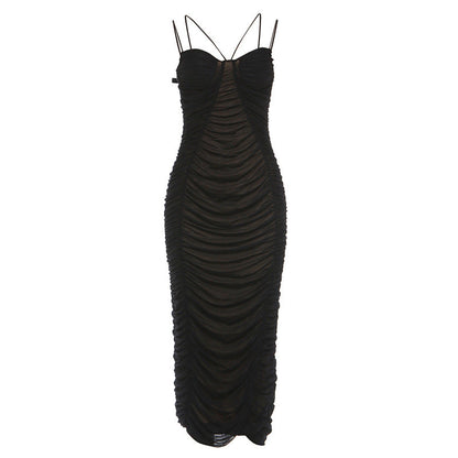 Ruched mesh cami maxi dress  | Festival Outfits Women