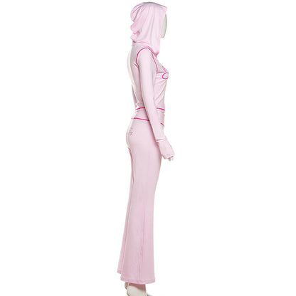 Hoodie long sleeve letter print pant set  | Festival Outfits Women