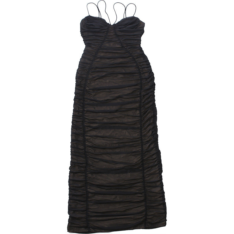 Ruched mesh cami maxi dress  | Festival Outfits Women
