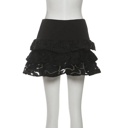 Butterfly applique ruffle mini skirt  | Festival Outfits Women