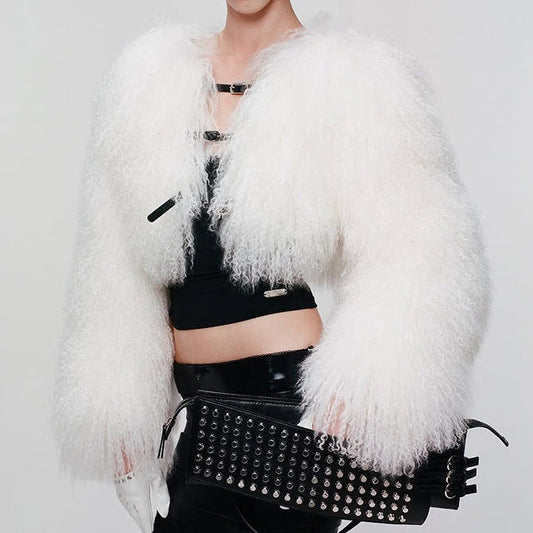 Long sleeve fluffy coat top  | Festival Outfits Women