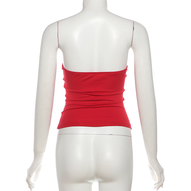 Sweetheart neck hollow out cut out top  | Festival Outfits Women