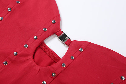 Sweetheart neck hollow out cut out top  | Festival Outfits Women