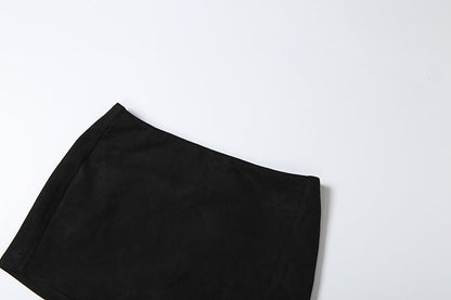 Fluffy slit buckle mini skirt  | Festival Outfits Women