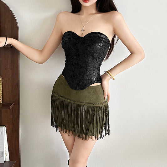 Sweetheart neck corset backless top  | Festival Outfits Women
