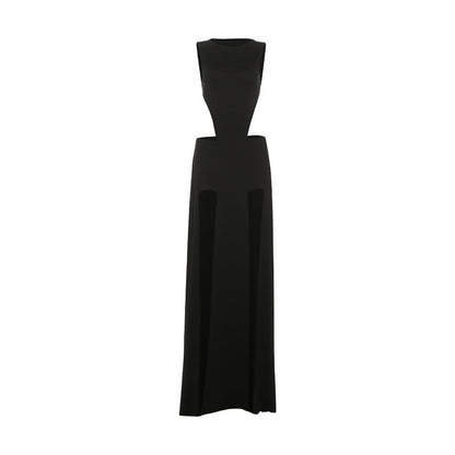Crewneck sleeveless button slit maxi skirt set  | Festival Outfits Women