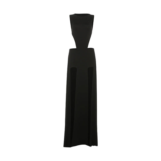 Crewneck sleeveless button slit maxi skirt set  | Festival Outfits Women
