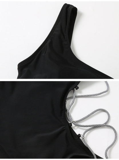 One shoulder lace up self tie bodysuit  | Festival Outfits Women