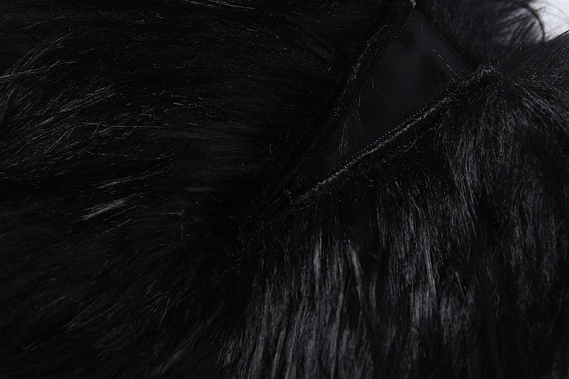 Fluffy solid zip-up mini skirt  | Festival Outfits Women