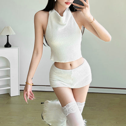 Halter button backless low rise pant set  | Festival Outfits Women