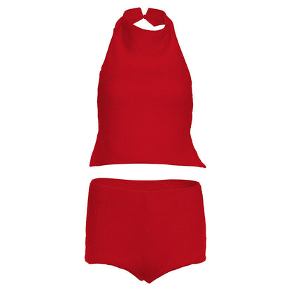 Halter button backless low rise pant set  | Festival Outfits Women