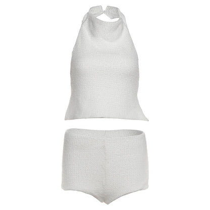 Halter button backless low rise pant set  | Festival Outfits Women