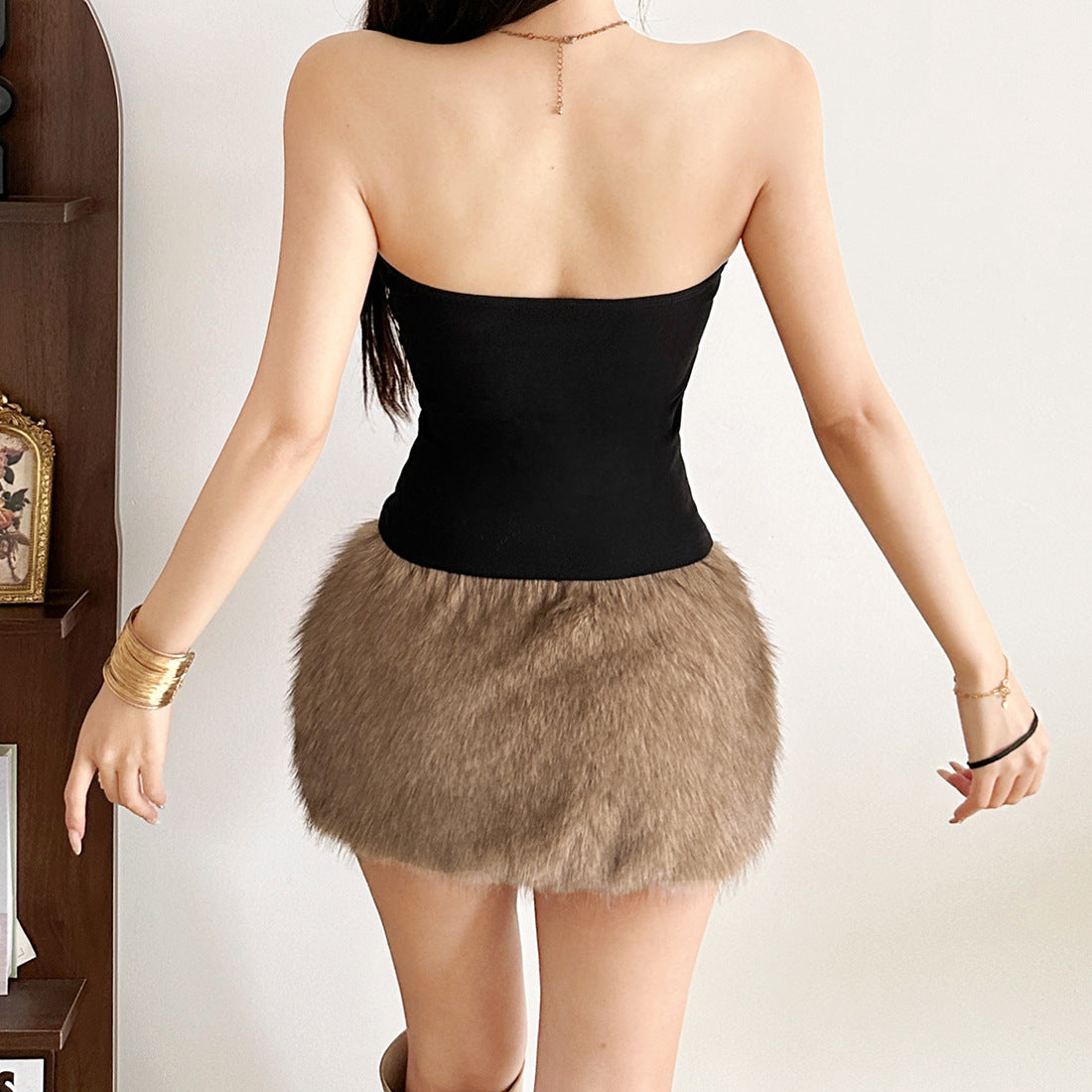 Sweetheart neck solid fluffy top  | Festival Outfits Women