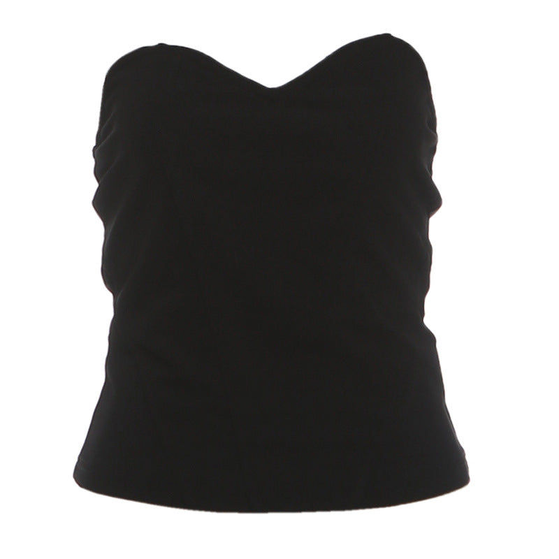 Sweetheart neck solid fluffy top  | Festival Outfits Women