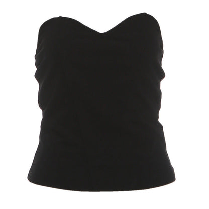 Sweetheart neck solid fluffy top  | Festival Outfits Women