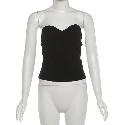 Sweetheart neck solid fluffy top  | Festival Outfits Women