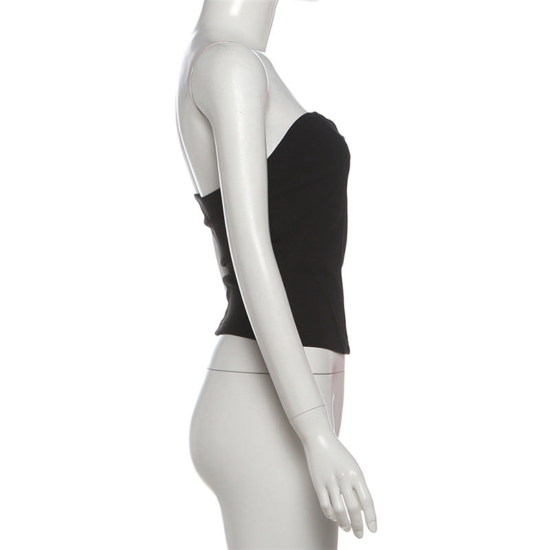 Sweetheart neck solid fluffy top  | Festival Outfits Women