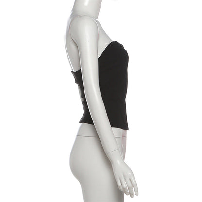 Sweetheart neck solid fluffy top  | Festival Outfits Women