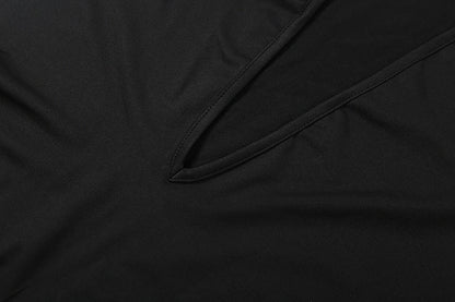 Gloves long sleeve deep v neck mesh pant set  | Festival Outfits Women