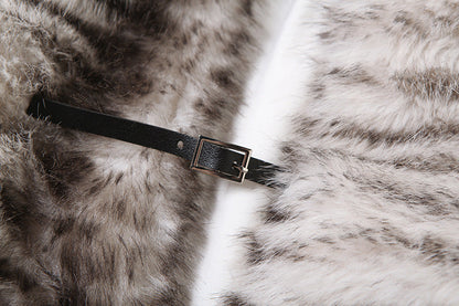 Fluffy long sleeve buckle turnover collar top  | Festival Outfits Women