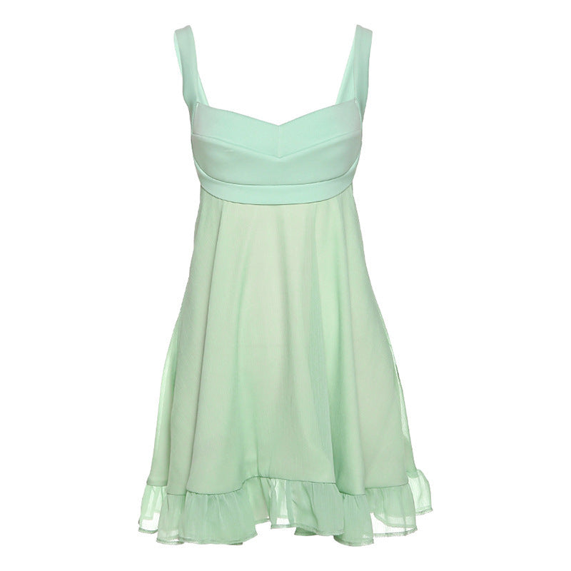 Zip-up v neck button backless cami mini dress  | Festival Outfits Women