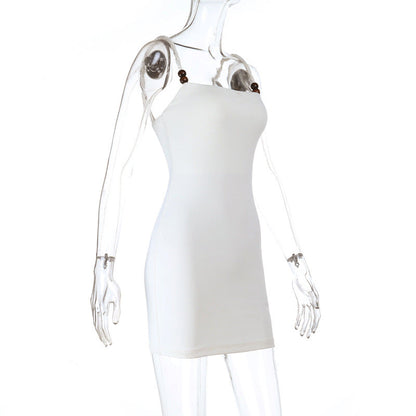 Square neck beaded backless cami mini dress  | Festival Outfits Women