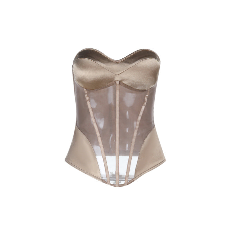 Sweetheart neck corset zip-up padded top  | Festival Outfits Women