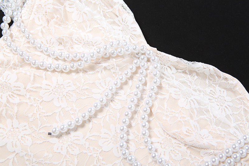 Sweetheart neck beaded lace tube top  | Festival Outfits Women