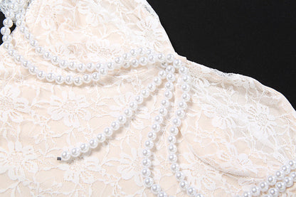 Sweetheart neck beaded lace tube top  | Festival Outfits Women