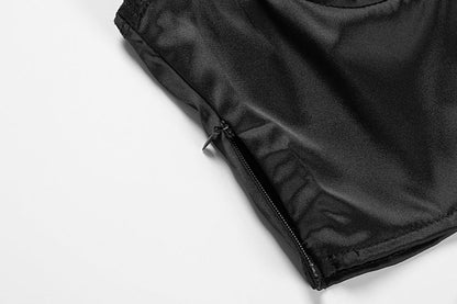 Halter v neck backless zip-up crop top  | Festival Outfits Women