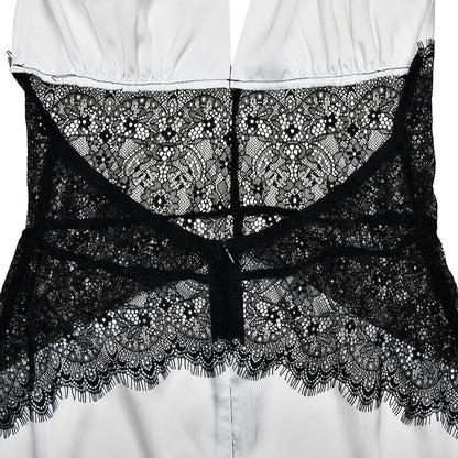 Halter self tie v neck lace zip-up mini dress  | Festival Outfits Women