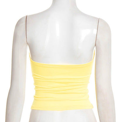 Self tie hollow out backless tube cut out top  | Festival Outfits Women