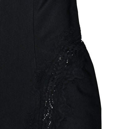 Lace hem v neck backless solid cami maxi dress  | Festival Outfits Women