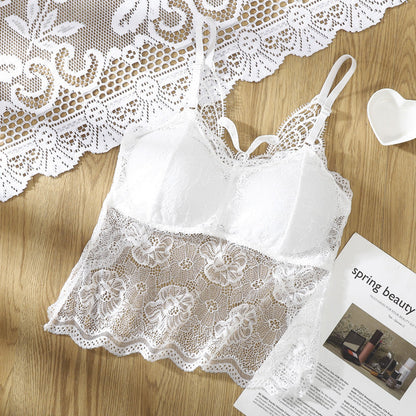 V neck butterfly lace backless padded cami top  | Festival Outfits Women
